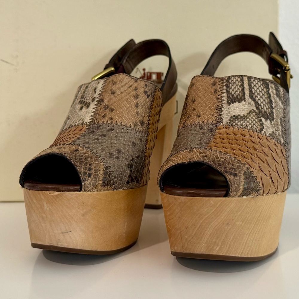 COACH Petrina Snake Print Platform Sandals RARE - Picture 4 of 12